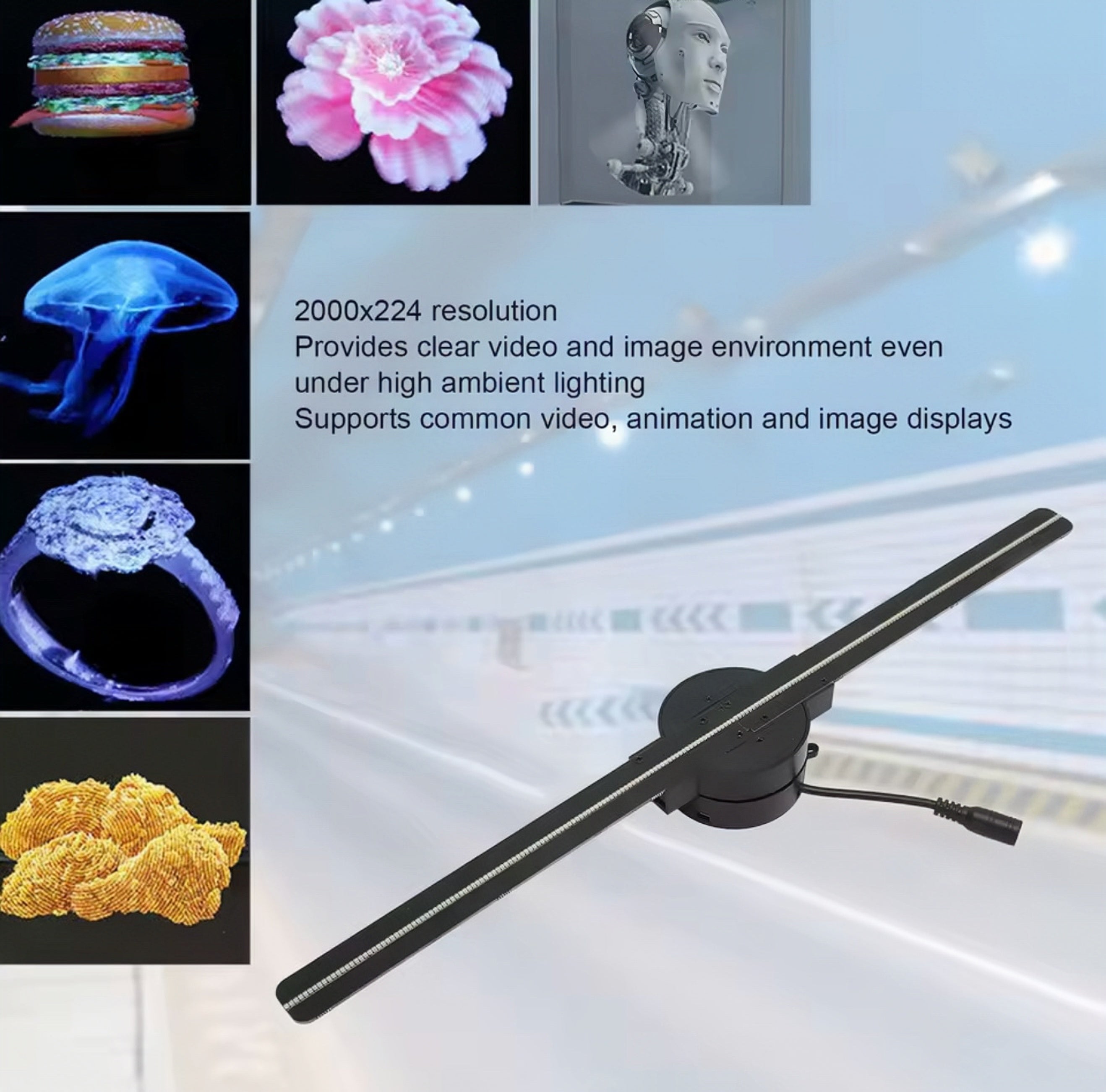 3D Holographic Fan- WiFi Controlled 224 LED