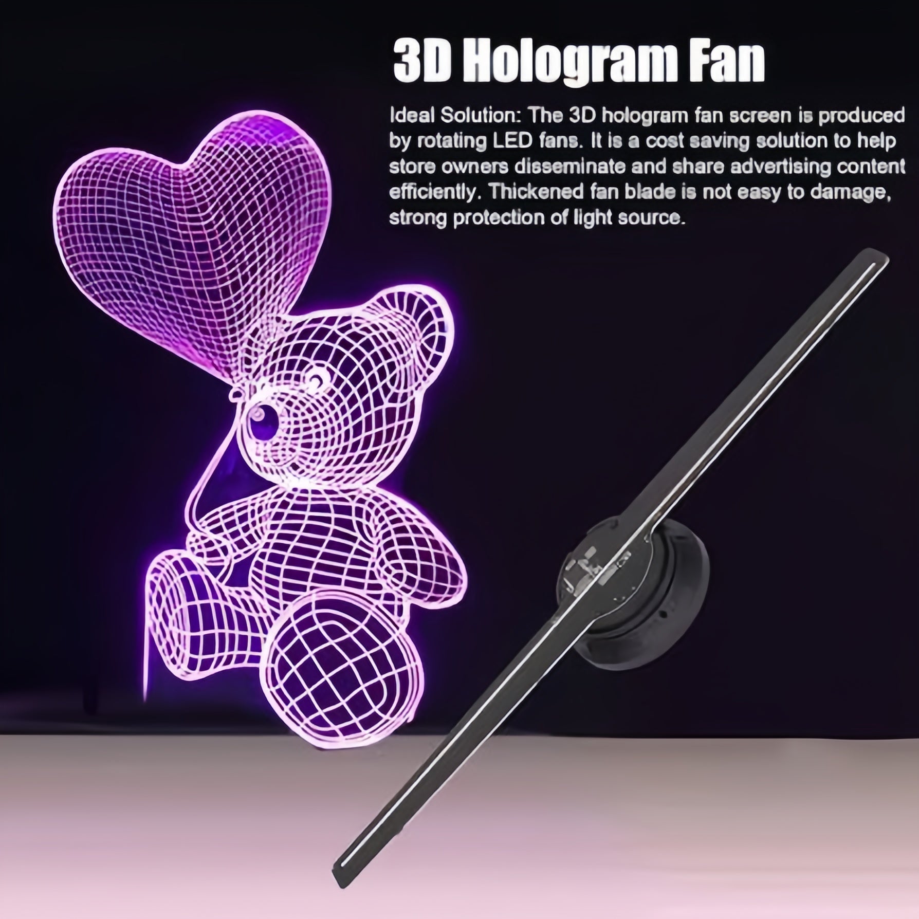 3D Holographic Fan- WiFi Controlled 224 LED